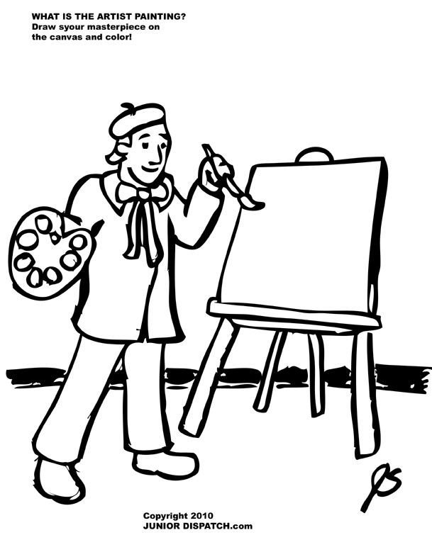 ぬりえページ: 画家 (取引と職業) #104382 - 無料の印刷可能なぬりえページ