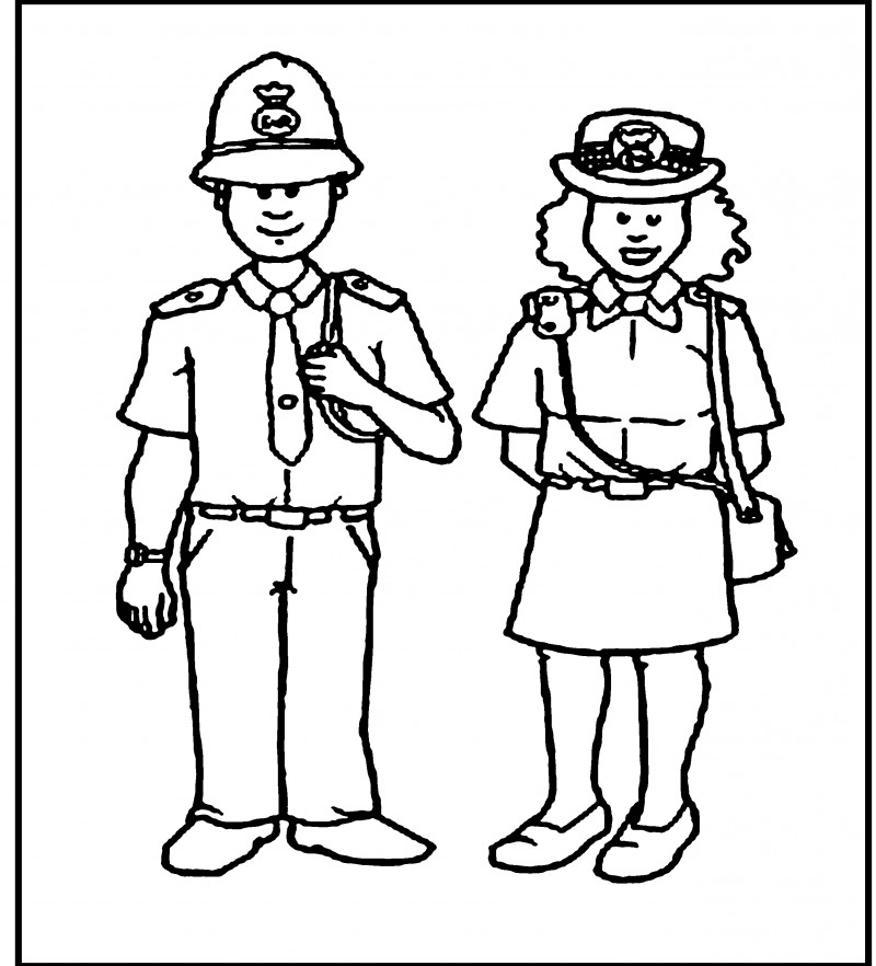 ぬりえページ: 警察官 (取引と職業) #105424 - 無料の印刷可能なぬりえページ