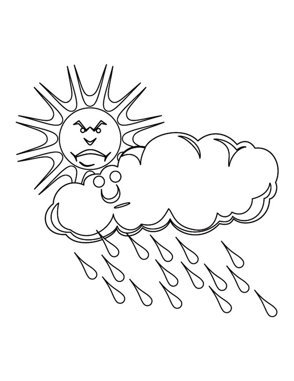 ぬりえページ: 雨 (自然と季節) #158268 - 無料の印刷可能なぬりえページ