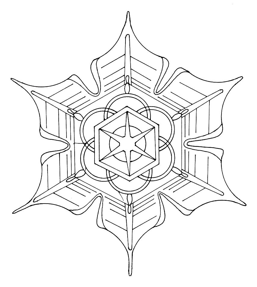 ぬりえページ: 雪の結晶 (自然と季節) #160614 - 無料の印刷可能なぬりえページ