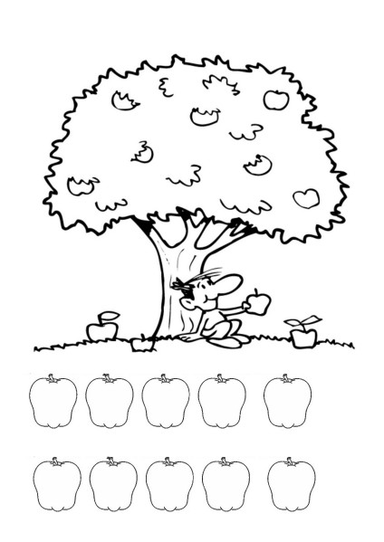 ぬりえページ: リンゴの木 (自然) #163529 - 無料の印刷可能なぬりえページ