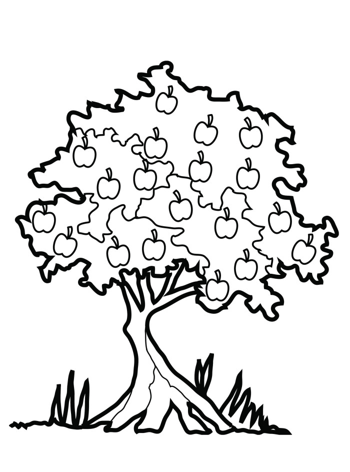 ぬりえページ: リンゴの木 (自然) #163740 - 無料の印刷可能なぬりえページ
