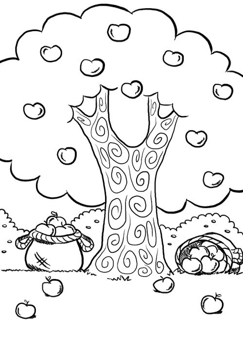 ぬりえページ: リンゴの木 (自然) #163747 - 無料の印刷可能なぬりえページ