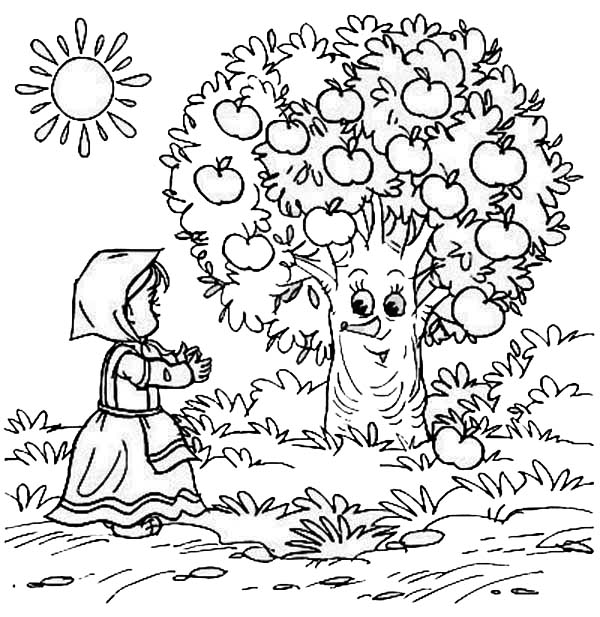 ぬりえページ: リンゴの木 (自然) #163773 - 無料の印刷可能なぬりえページ