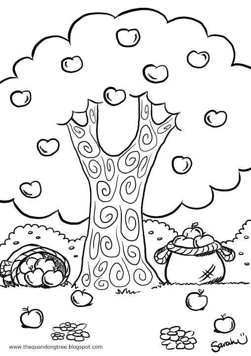ぬりえページ: リンゴの木 (自然) #163809 - 無料の印刷可能なぬりえページ