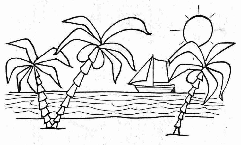 ぬりえページ: ビーチ (自然) #159036 - 無料の印刷可能なぬりえページ