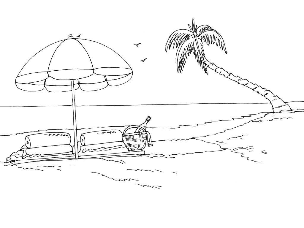 ぬりえページ: ビーチ (自然) #159119 - 無料の印刷可能なぬりえページ