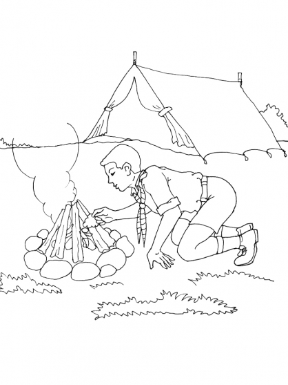 ぬりえページ: キャンプファイヤー (自然) #156811 - 無料の印刷可能なぬりえページ