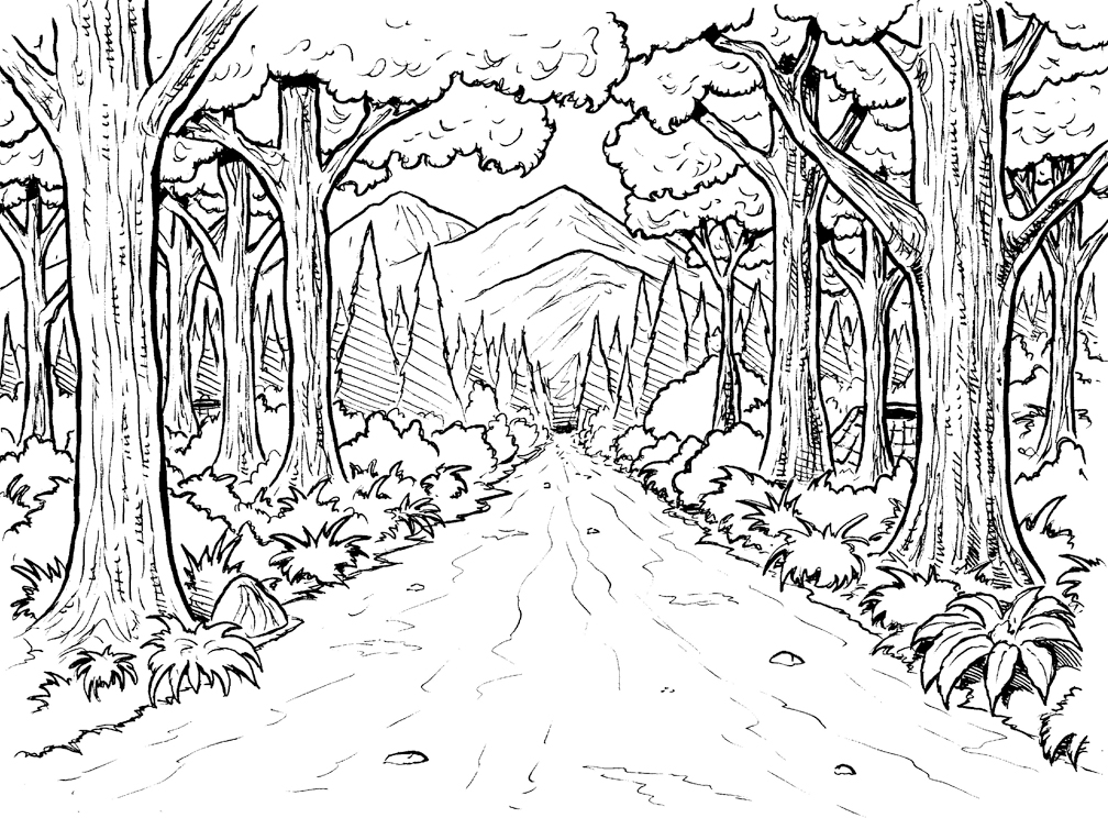 ぬりえページ: 森 (自然) #157003 - 無料の印刷可能なぬりえページ
