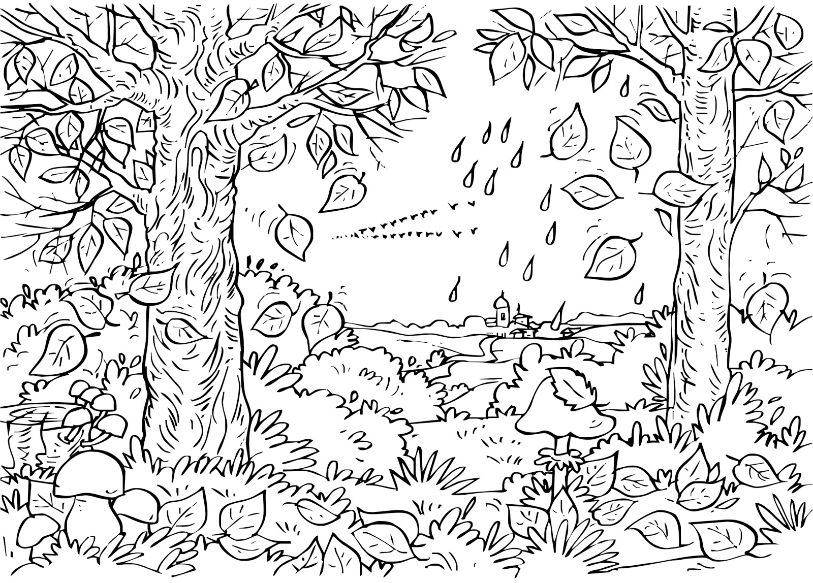ぬりえページ: 森 (自然) #157074 - 無料の印刷可能なぬりえページ