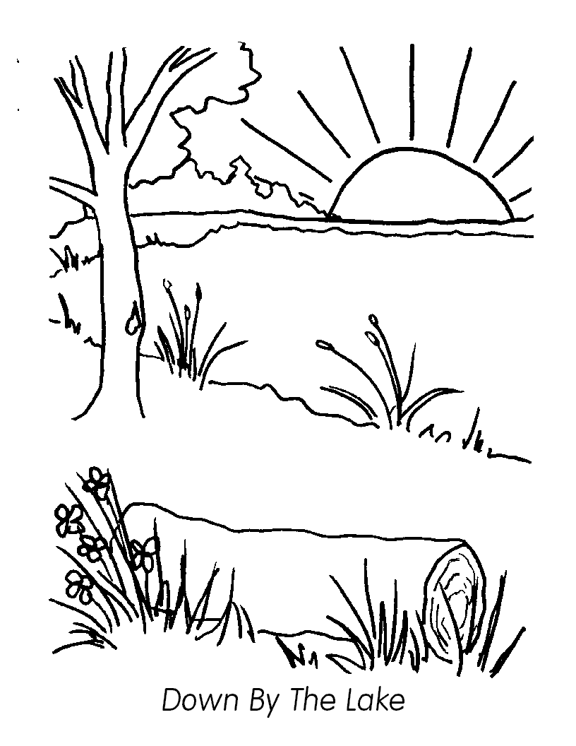 ぬりえページ: 湖 (自然) #166077 - 無料の印刷可能なぬりえページ