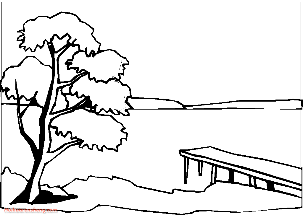 ぬりえページ: 湖 (自然) #166079 - 無料の印刷可能なぬりえページ