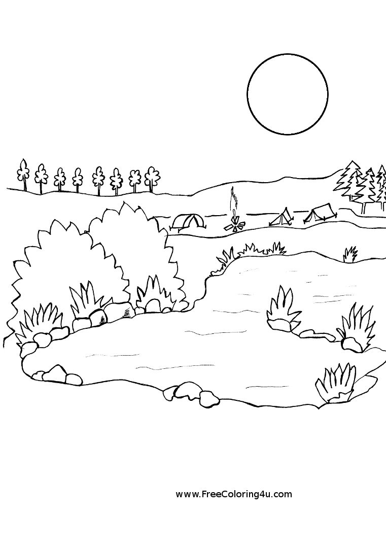 ぬりえページ: 湖 (自然) #166087 - 無料の印刷可能なぬりえページ