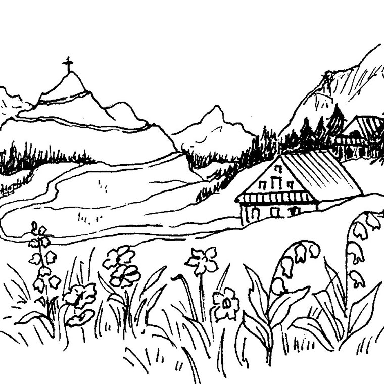 ぬりえページ: 田舎 (自然) #165753 - 無料の印刷可能なぬりえページ