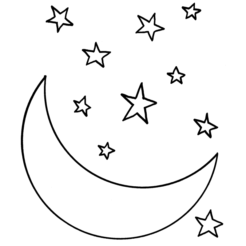 ぬりえページ: 月 (自然) #155574 - 無料の印刷可能なぬりえページ
