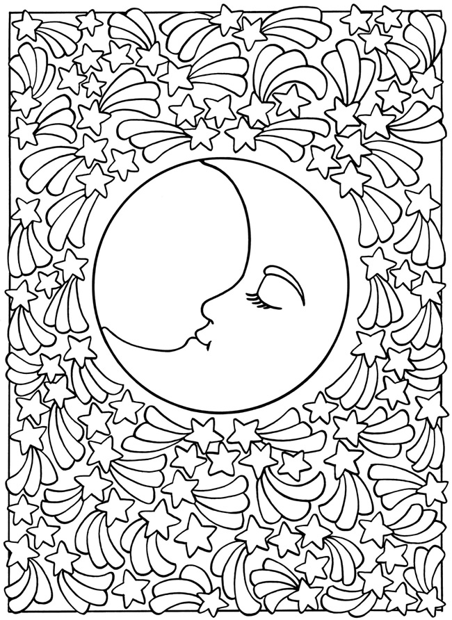 ぬりえページ: 月 (自然) #155660 - 無料の印刷可能なぬりえページ