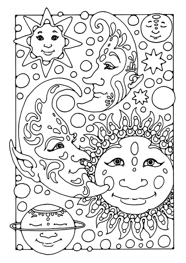 ぬりえページ: 月 (自然) #155661 - 無料の印刷可能なぬりえページ