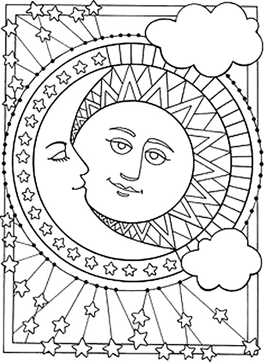 ぬりえページ: 月 (自然) #155665 - 無料の印刷可能なぬりえページ