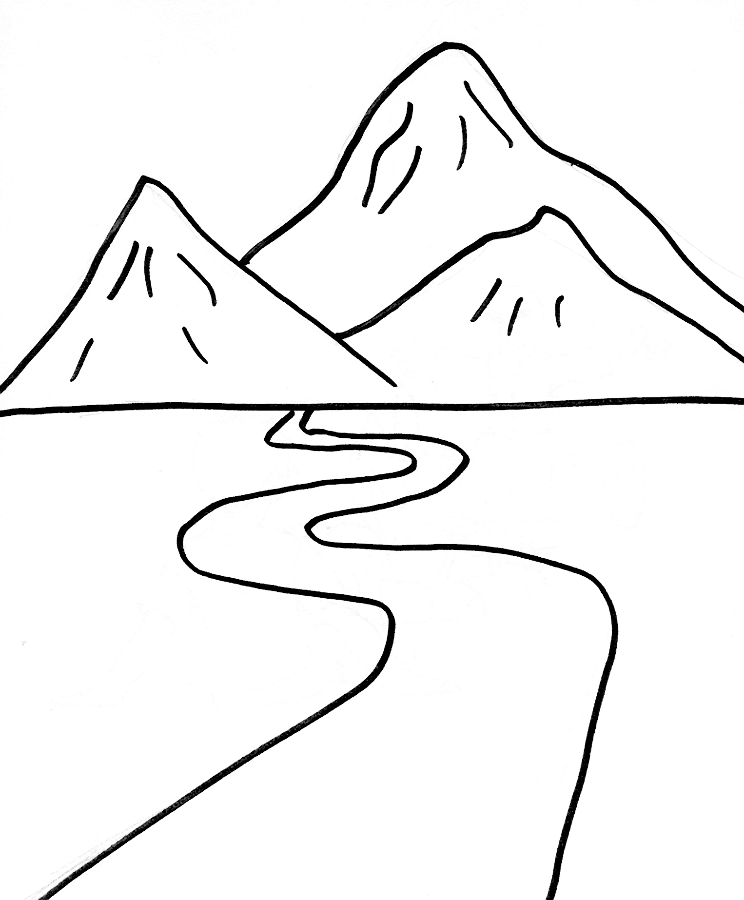 ぬりえページ: 山 (自然) #156483 - 無料の印刷可能なぬりえページ