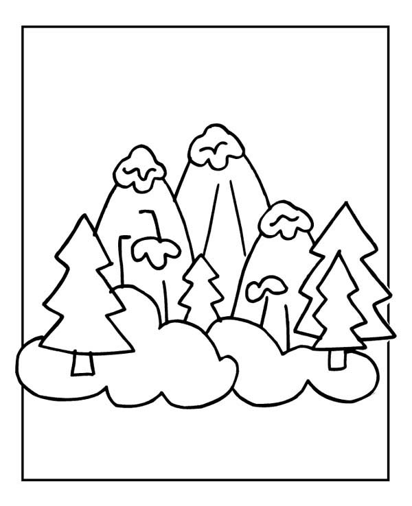ぬりえページ: 山 (自然) #156714 - 無料の印刷可能なぬりえページ