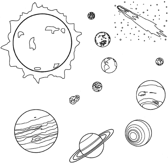 ぬりえページ: 惑星 (自然) #157615 - 無料の印刷可能なぬりえページ