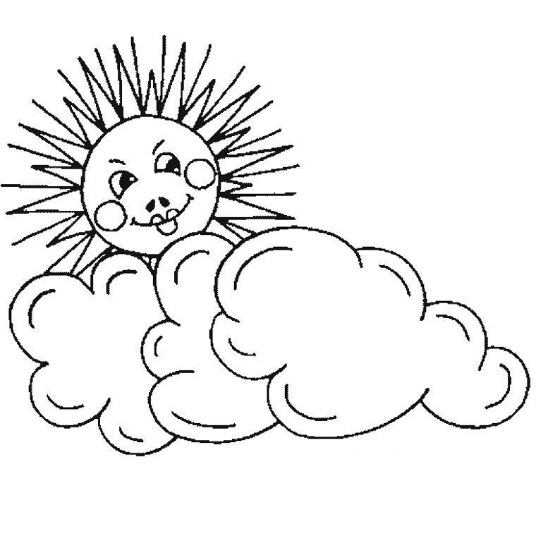 ぬりえページ: 太陽と雲 (自然) #156170 - 無料の印刷可能なぬりえページ