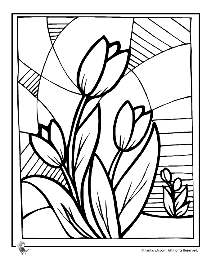 ぬりえページ: チューリップ (自然) #161726 - 無料の印刷可能なぬりえページ