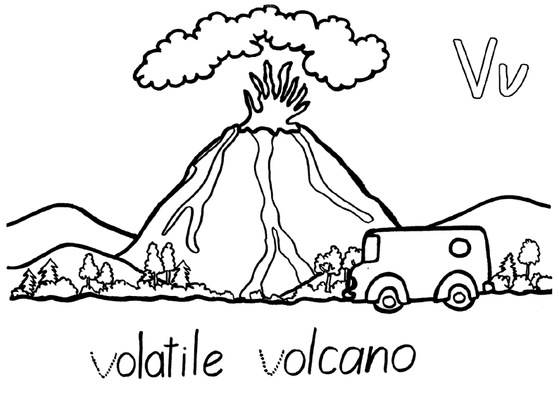 ぬりえページ: 火山 (自然) #166617 - 無料の印刷可能なぬりえページ