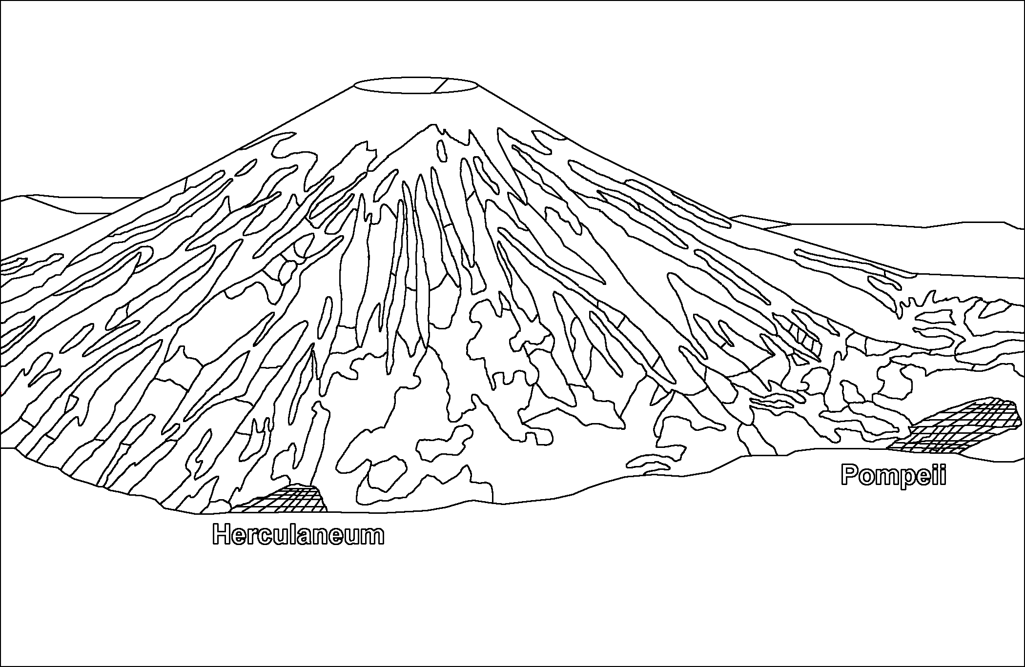 ぬりえページ: 火山 (自然) #166628 - 無料の印刷可能なぬりえページ