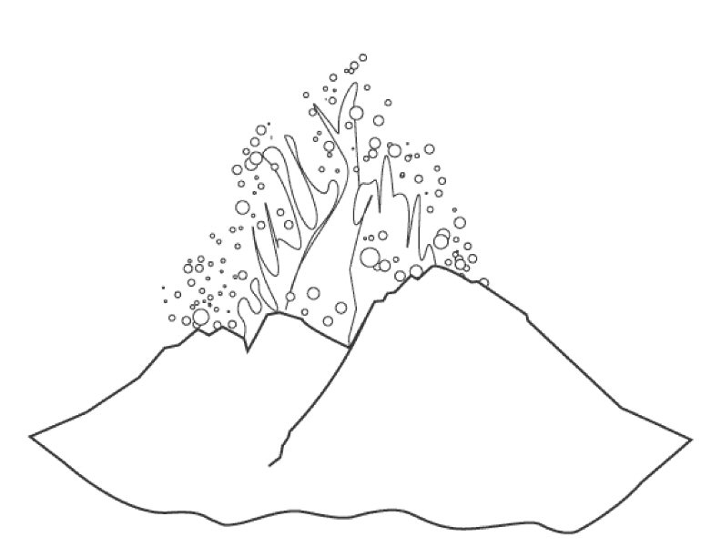 ぬりえページ: 火山 (自然) #166637 - 無料の印刷可能なぬりえページ