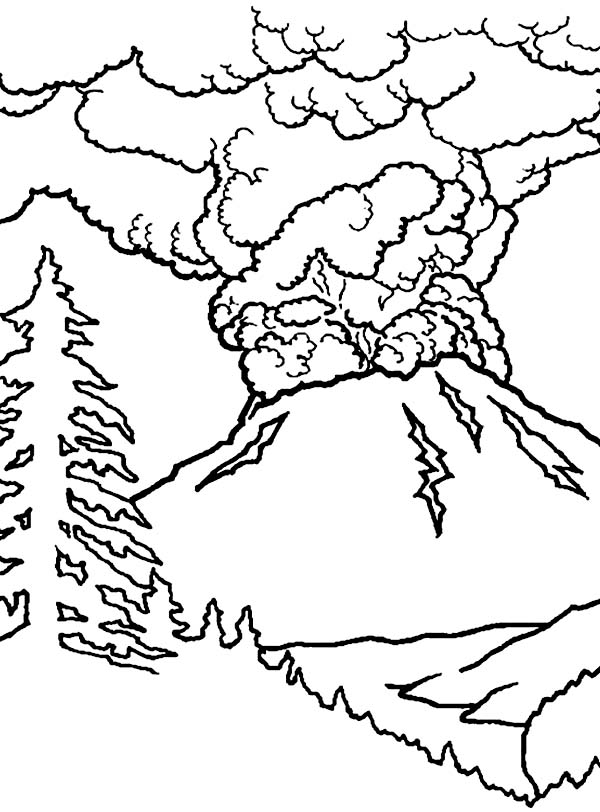 ぬりえページ: 火山 (自然) #166641 - 無料の印刷可能なぬりえページ