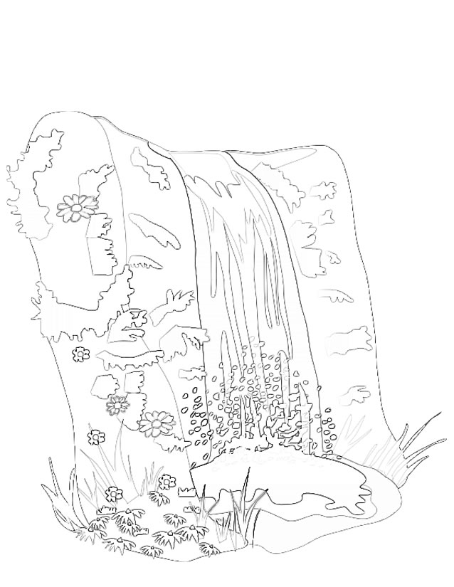 ぬりえページ: 滝 (自然) #159772 - 無料の印刷可能なぬりえページ