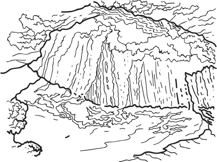 ぬりえページ: 滝 (自然) #159784 - 無料の印刷可能なぬりえページ