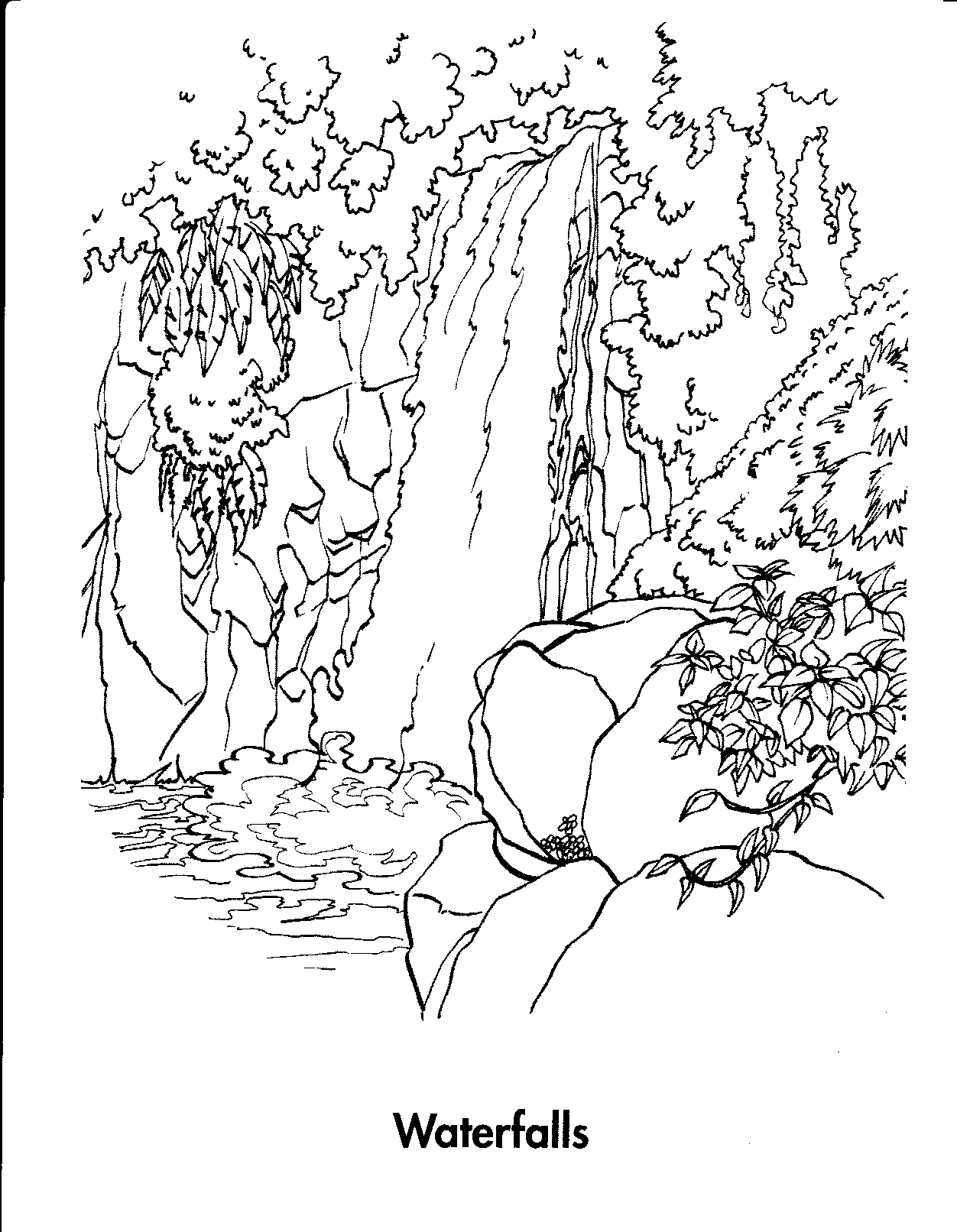 ぬりえページ: 滝 (自然) #159906 - 無料の印刷可能なぬりえページ
