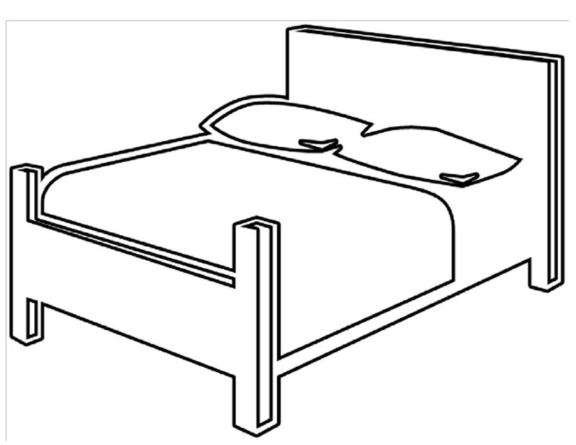 ぬりえページ: ベッド (オブジェクト) #167825 - 無料の印刷可能なぬりえページ