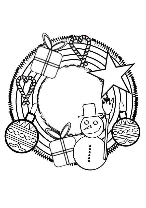 ぬりえページ: クリスマスリース (オブジェクト) #169338 - 無料の印刷可能なぬりえページ