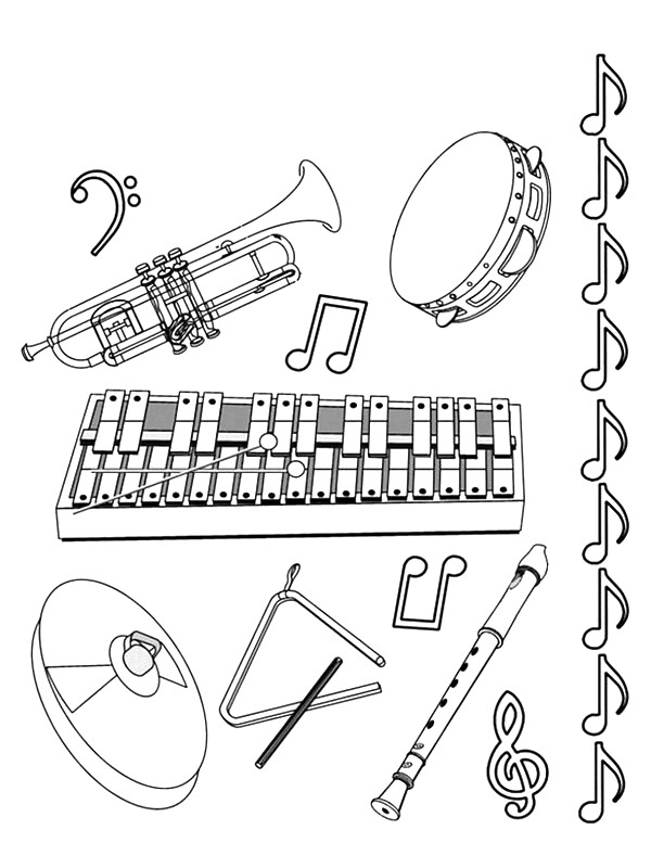 ぬりえページ: 楽器 (オブジェクト) #167360 - 無料の印刷可能なぬりえページ
