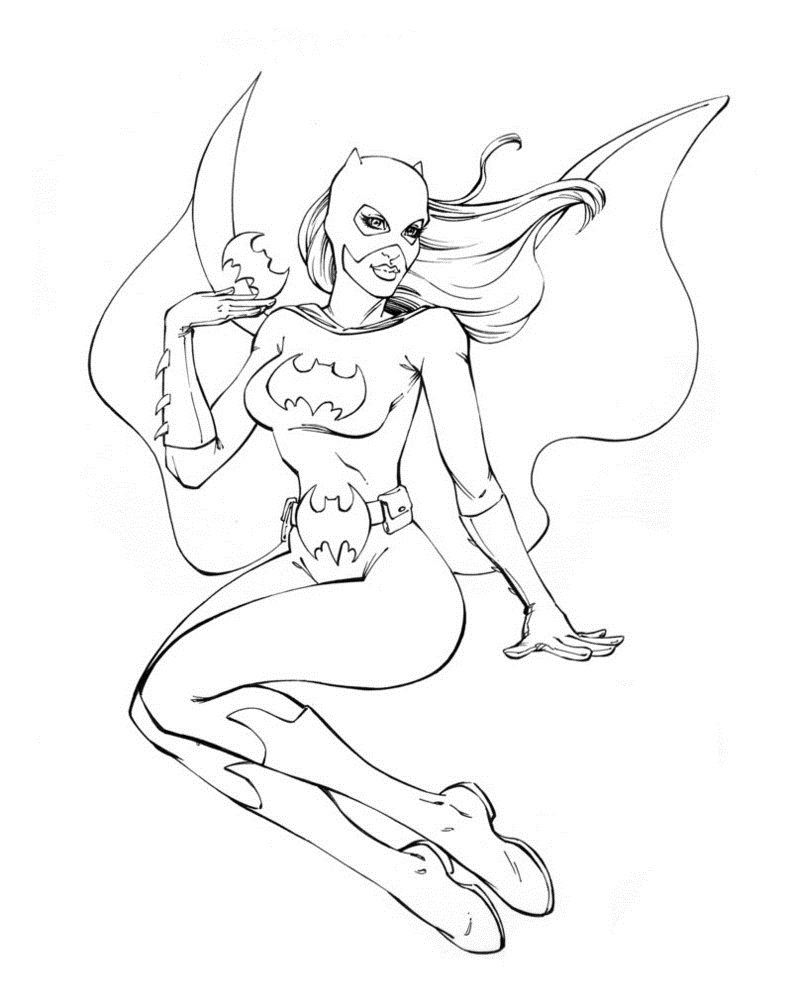 ぬりえページ: バットガール (スーパーヒーロー) #77875 - 無料の印刷可能なぬりえページ