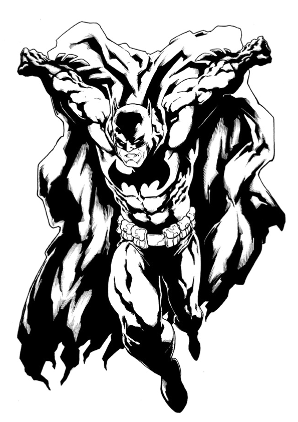 ぬりえページ: バットマン (スーパーヒーロー) #77032 - 無料の印刷可能なぬりえページ