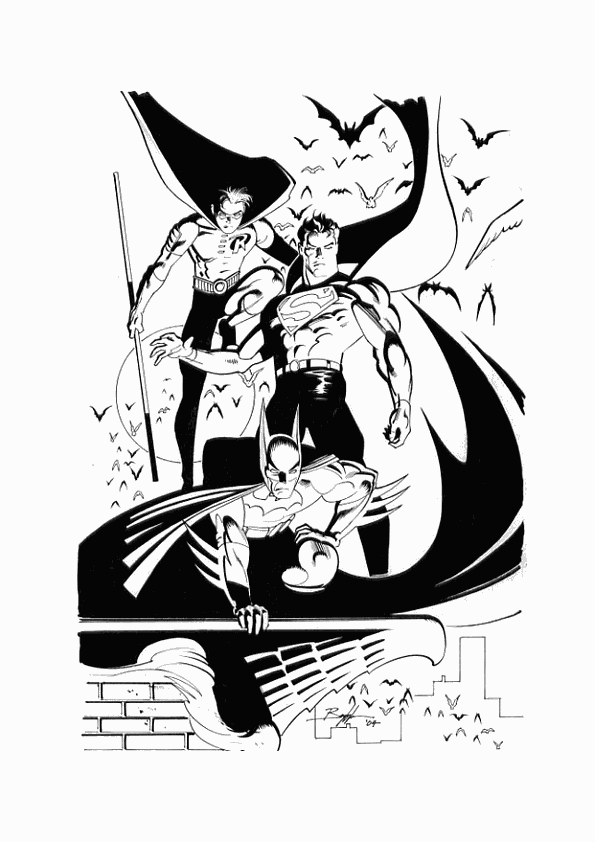 ぬりえページ: バットマン (スーパーヒーロー) #77047 - 無料の印刷可能なぬりえページ