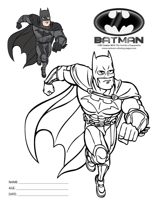 ぬりえページ: バットマン (スーパーヒーロー) #77094 - 無料の印刷可能なぬりえページ