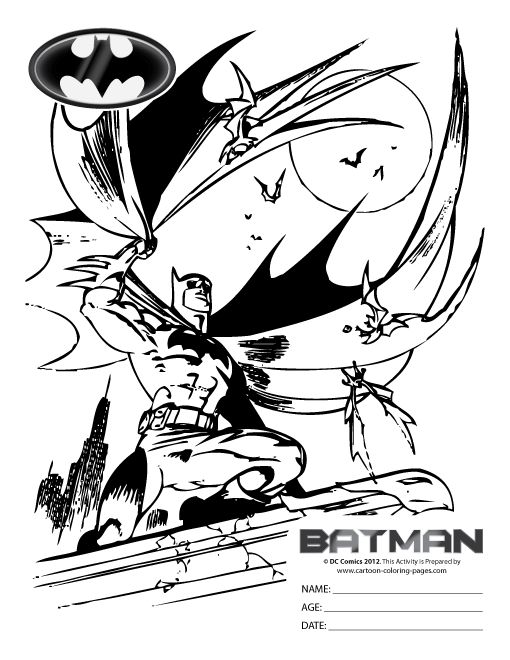 ぬりえページ: バットマン (スーパーヒーロー) #77098 - 無料の印刷可能なぬりえページ