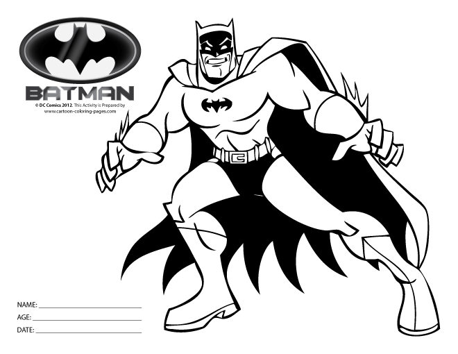 ぬりえページ: バットマン (スーパーヒーロー) #77138 - 無料の印刷可能なぬりえページ