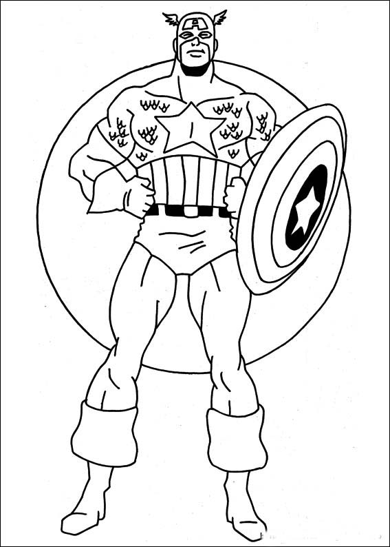 ぬりえページ: キャプテン・アメリカ (スーパーヒーロー) #76565 - 無料の印刷可能なぬりえページ