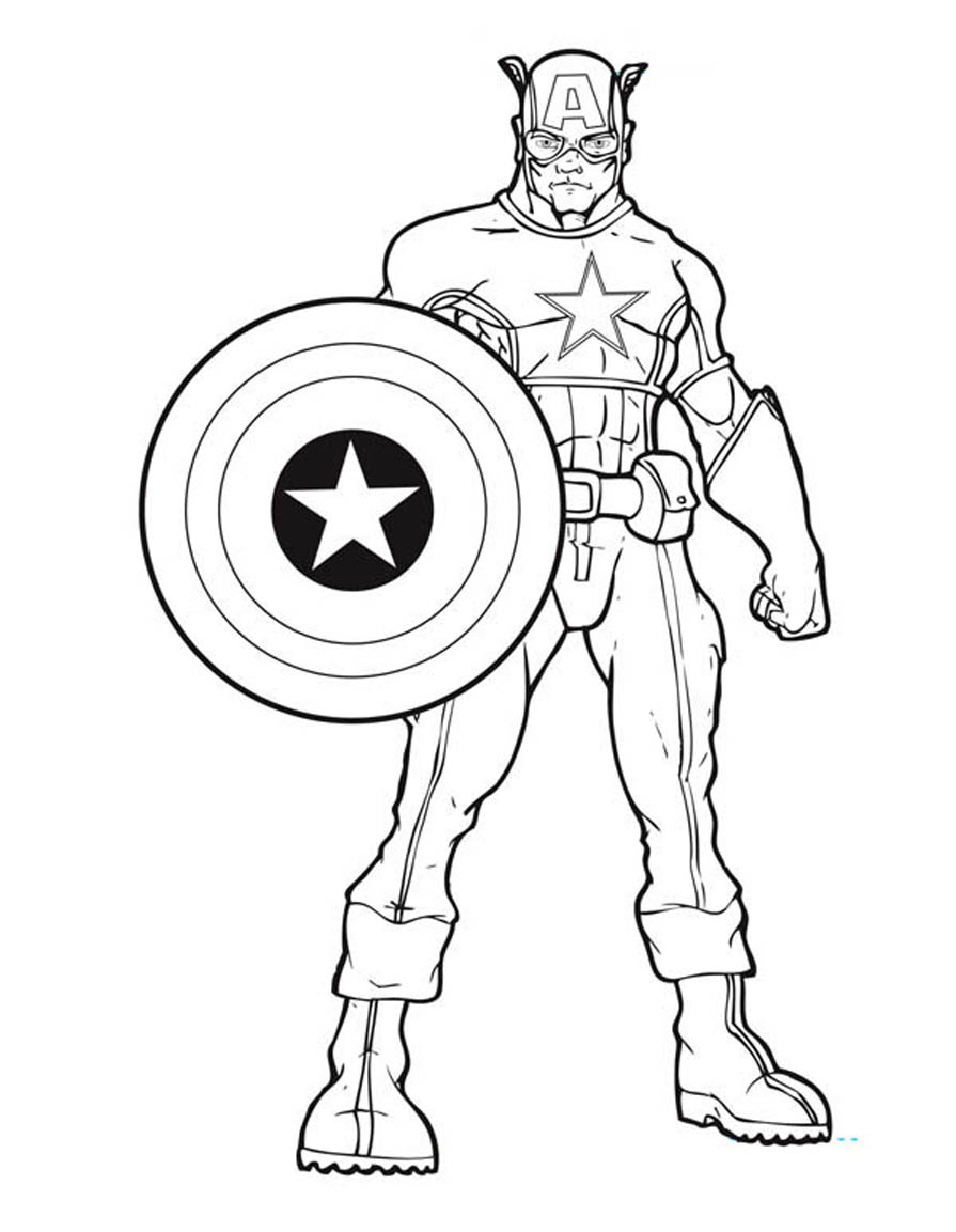 ぬりえページ: キャプテン・アメリカ (スーパーヒーロー) #76567 - 無料の印刷可能なぬりえページ