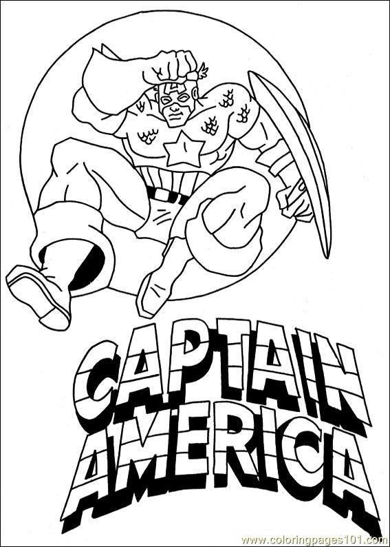 ぬりえページ: キャプテン・アメリカ (スーパーヒーロー) #76569 - 無料の印刷可能なぬりえページ