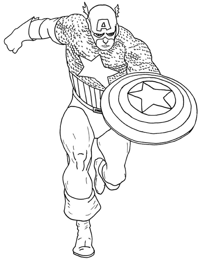 ぬりえページ: キャプテン・アメリカ (スーパーヒーロー) #76575 - 無料の印刷可能なぬりえページ
