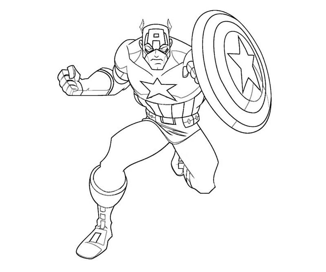 ぬりえページ: キャプテン・アメリカ (スーパーヒーロー) #76577 - 無料の印刷可能なぬりえページ