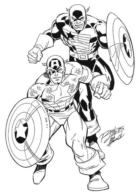 ぬりえページ: キャプテン・アメリカ (スーパーヒーロー) #76581 - 無料の印刷可能なぬりえページ