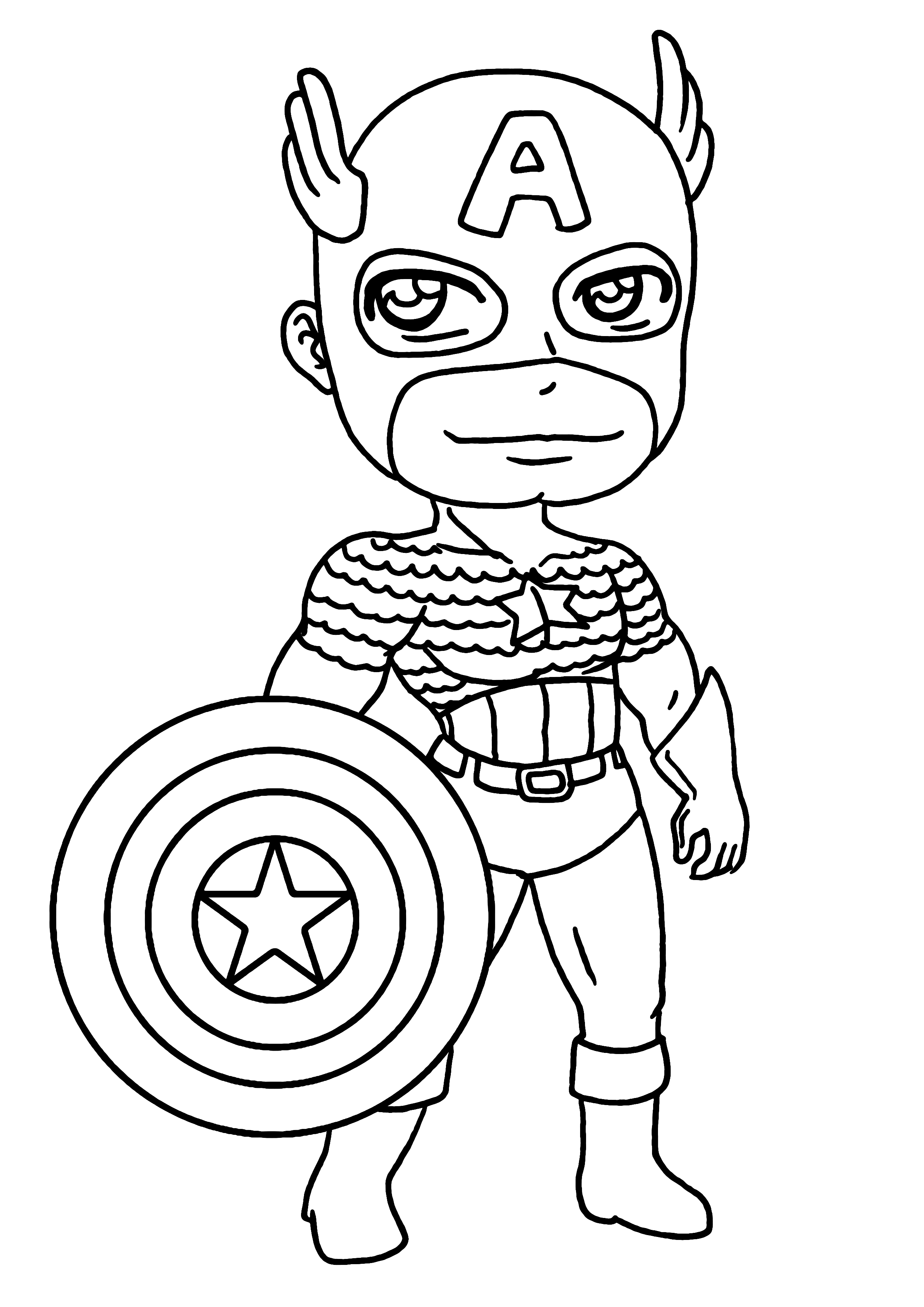 ぬりえページ: キャプテン・アメリカ (スーパーヒーロー) #76584 - 無料の印刷可能なぬりえページ